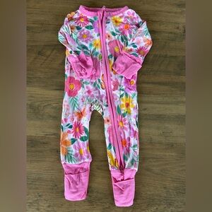 Little Sleepies Pink Floral Kids Footie